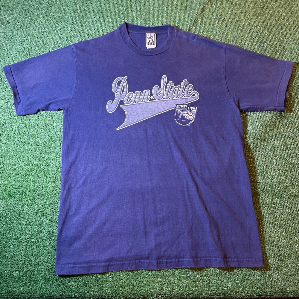 Vintage Savvy Penn State Nittany Lions T-Shirt Navy Blue Y2K Mens Large